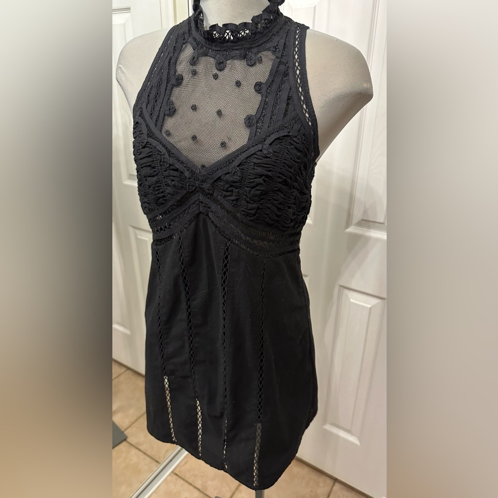 FREE PEOPLE Lace Detail VALENCIA Mini Dress